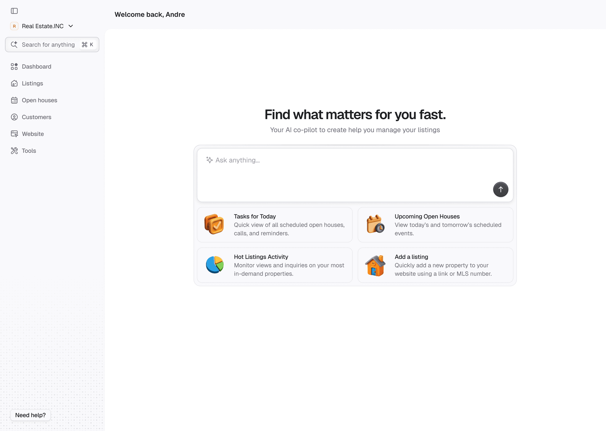 Dashboard screenshot